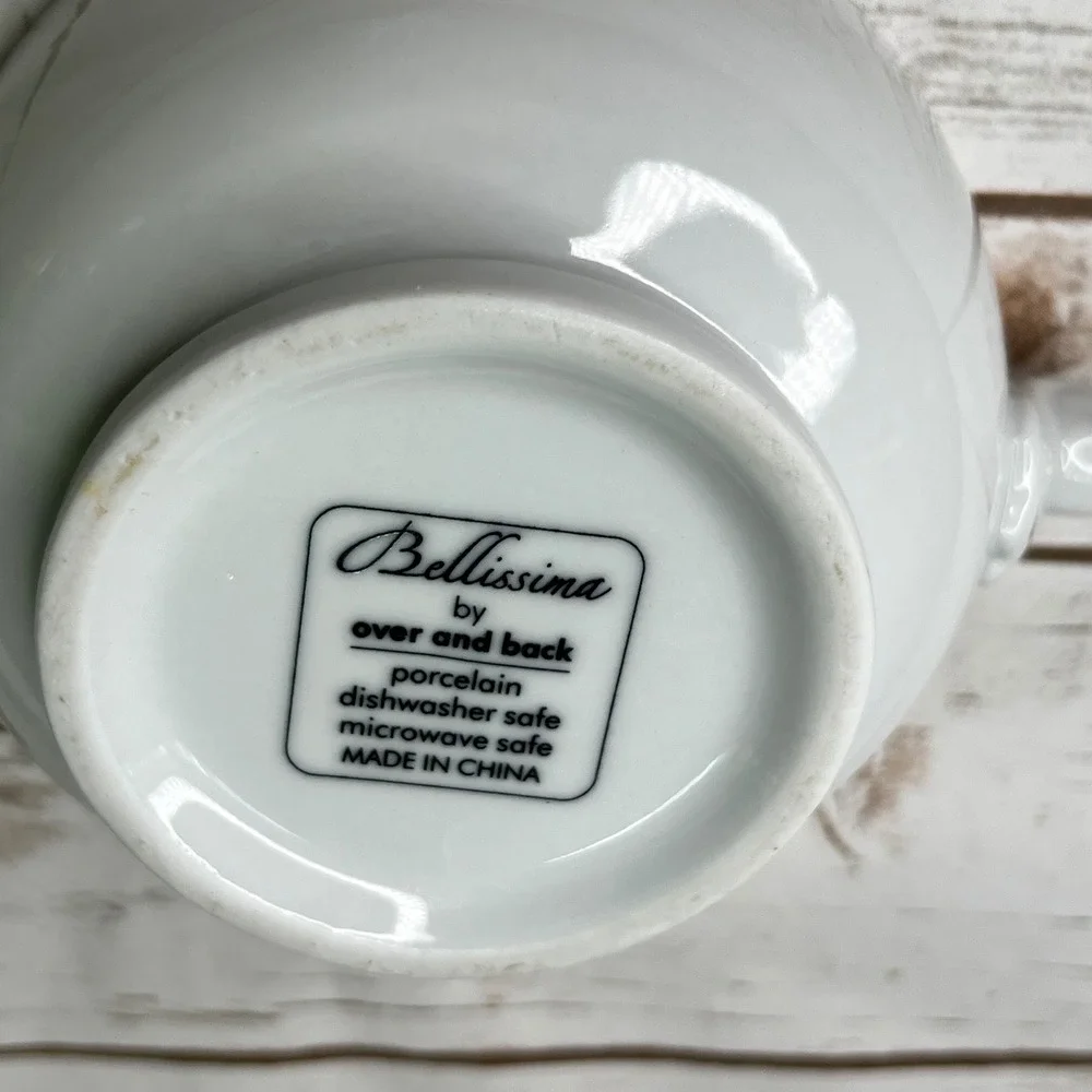 Bellissima by over and back Soup Bowls White Double Handled Porcelain Set of 2
